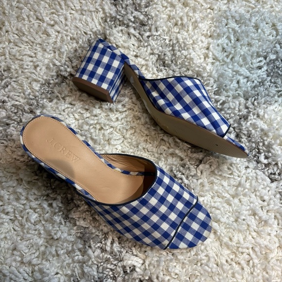 J. Crew All-Day Mules in Blue/White Gingham Size 8 - Picture 5 of 11
